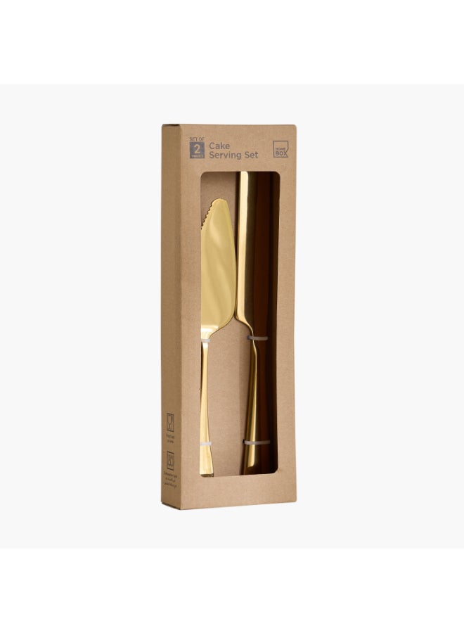 Home Box Gold 2-Piece Cake Serving Set - Image 4